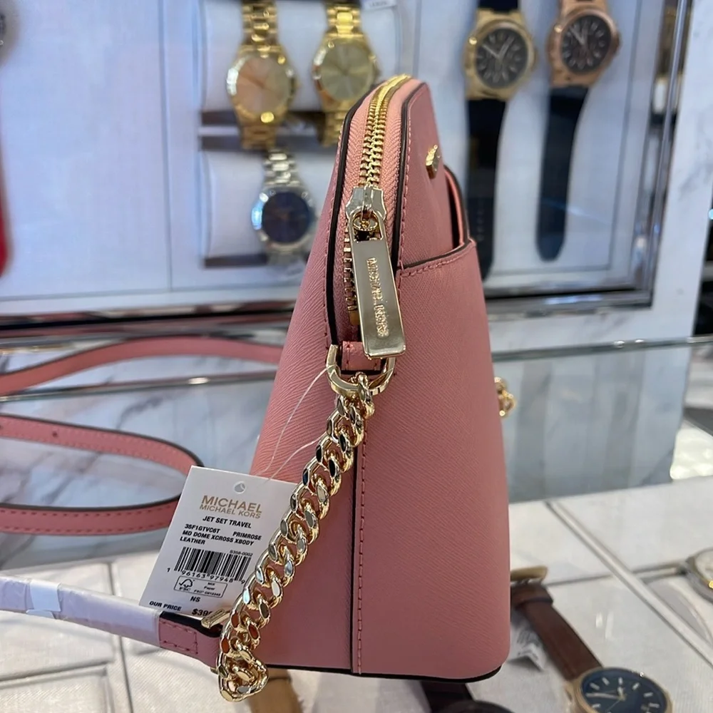MICHAEL KORS  Jet Set Travel Medium Dome Crossbody Bag XCROSS XBODY Primrose NWT